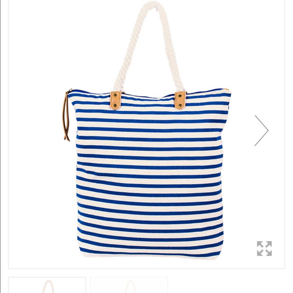 Summer and Rose Navy khaki beach tote bag - Picture 14 of 15